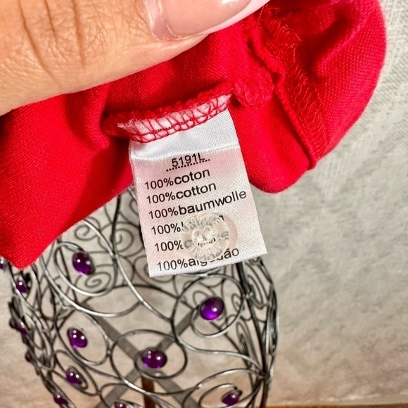 Lacoste Devanlay red baby tee polo size 40 - Picture 10 of 11
